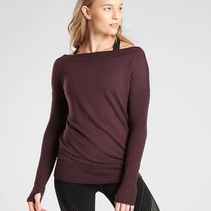 Athleta Burgundy Studio Barre LS Sweatshirt